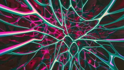 Abstract colorful fluorescent neon background. Organic lines as abstract wallpaper background design