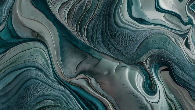 An abstract textured liquid marbling art background with wavy embossed lines. Interior decoration, wallpaper pattern