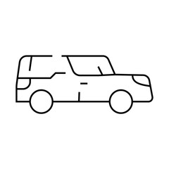 funeral hearse line icon vector. funeral hearse sign. isolated contour symbol black illustration