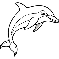 Detailed Line Art Illustration of a Dolphin