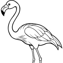 Obraz premium Detailed Line Art of a Flamingo