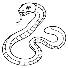 Fototapeta premium Detailed Line Art Illustration of a Snake