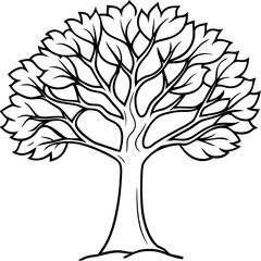 Obraz premium Detailed Line Art of a Tree