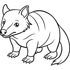 Obraz premium Detailed Line Art of a Tasmanian Devil