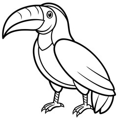 Detailed Line Art of a Toucan