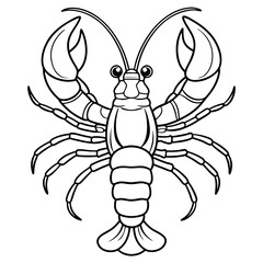 Obraz premium Detailed Line Art of a Lobster