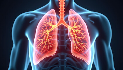 Human Lungs Anatomy - 3D Medical Illustration