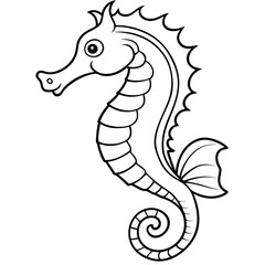 Fototapeta premium Detailed Line Art of a Seahorse