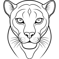 Abstract Panther Line Art Illustration
