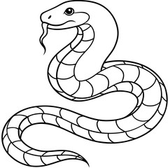 Fototapeta premium Detailed Line Art Illustration of a Snake
