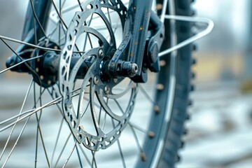 Fototapeta premium Close-up photo of a bicycle. Beautiful simple AI generated image in 4K, unique.