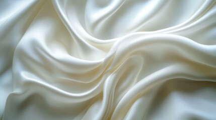 Fototapeta premium Smooth white silk fabric with elegant folds