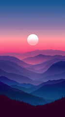 Mystical twilight gradient deep color transition