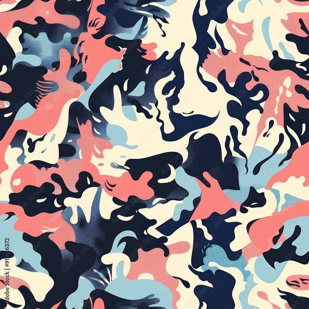 Poster abstract colorful camouflage pattern.