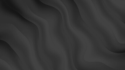 Black colored wavy satin fabric texture abstract background illustration. Suitable for Textile Pattern, Packaging Design, and Artistic Projects