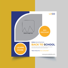 Back To School Post Banner Design template
