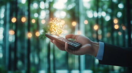 A professional holding a calculator, representing the importance of careful calculations and financial discipline in business planning.