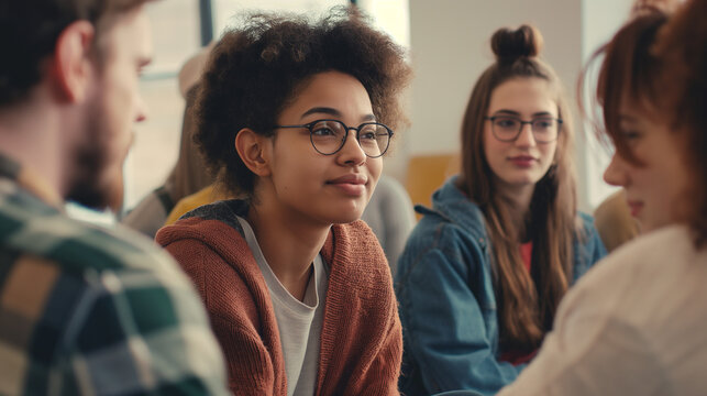 Student Leadership: Student leaders or organizers at events with space for leadership quotes or messages