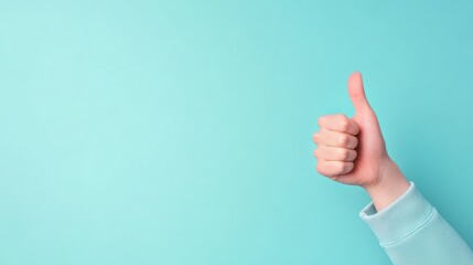 A customer giving a thumbs up while providing positive feedback about a service.