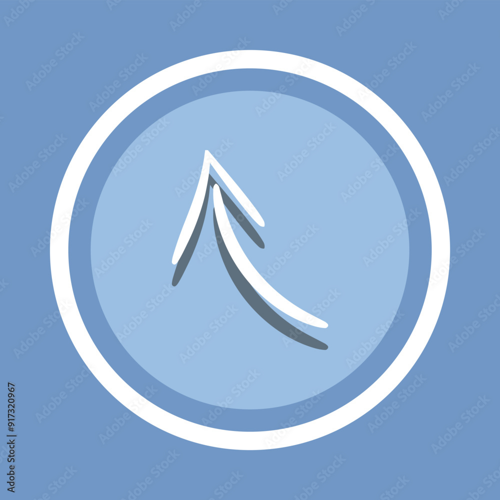 Poster curved arrow icon vector. arrow pointer icon vector in trendy flat style. arrow up icon image, arrow