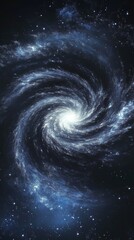 Fototapeta premium Galactic Whirlpool: A High-Resolution View of a Spiral Galaxy with Bright Stars and Nebulae, Perfect for Space Themed Projects and Astronomical Research.