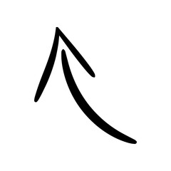 Curved arrow icon vector. Arrow pointer icon sign symbol vector. Arrow up vector icon illustration isolated on white background	