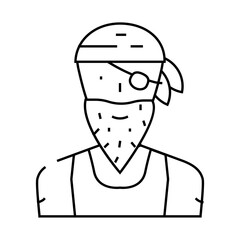 pirate person line icon vector. pirate person sign. isolated contour symbol black illustration