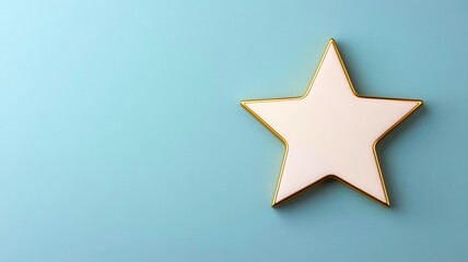 Obraz premium A stylish, empty star shape on a soft blue background, perfect for awards, recognition, or creative designs.