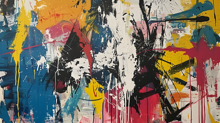 Obraz premium Neo expressionist abstraction with bold gestures background
