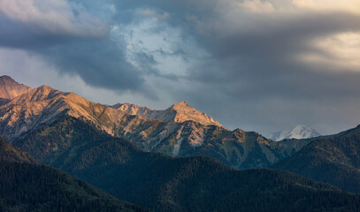 sunset over the mountains