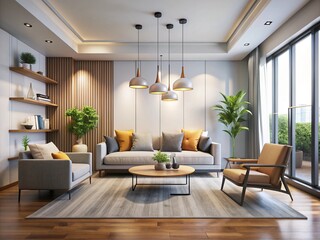 living room interior, modern living room with fireplace