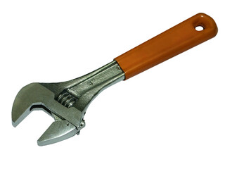 Adjustable wrench, isolated on transparent background
