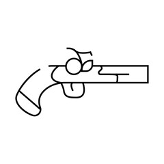 gun weapon pirate line icon vector. gun weapon pirate sign. isolated contour symbol black illustration