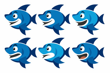 set of icons related mascot fish logo Vector design