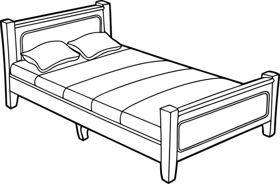 recommend clip art: Illustration Of A Simple Bed With Pillows And Mattress