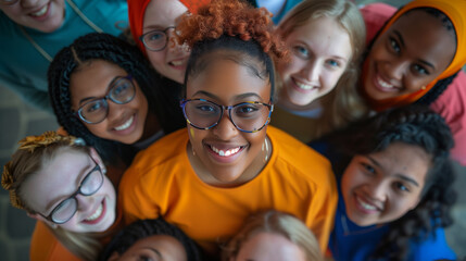 Happy diverse group of college students working together study project in university or school, talking discussing research, learning, laughing, unity in diversity