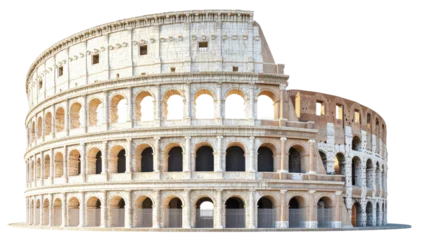 Ancient Roman Colosseum viewed from the side, showcasing its grandeur and architectural, cut out - stock png.