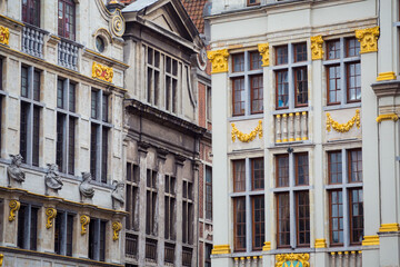 Fototapeta premium Facades of houses in Brussels, Belgium