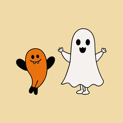 Halloween ghosts, spooky, eerie, haunted, ghostly figures, supernatural, Halloween spirits, apparitions, ghost decorations, haunted house, spectral, scary, Halloween night, trick or treat, ghost