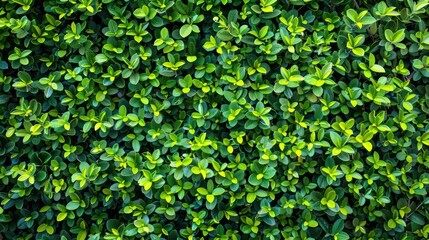 Obraz premium Green Hedge Wall with Small Leaves: Nature's Evergreen Beauty