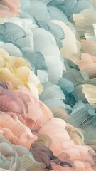 Obraz premium Gentle brushstrokes of pastel colours blend on a canvas creating a soft, soothing abstract art.
