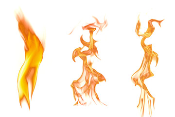 Fire flames on a transparent background, PNG
