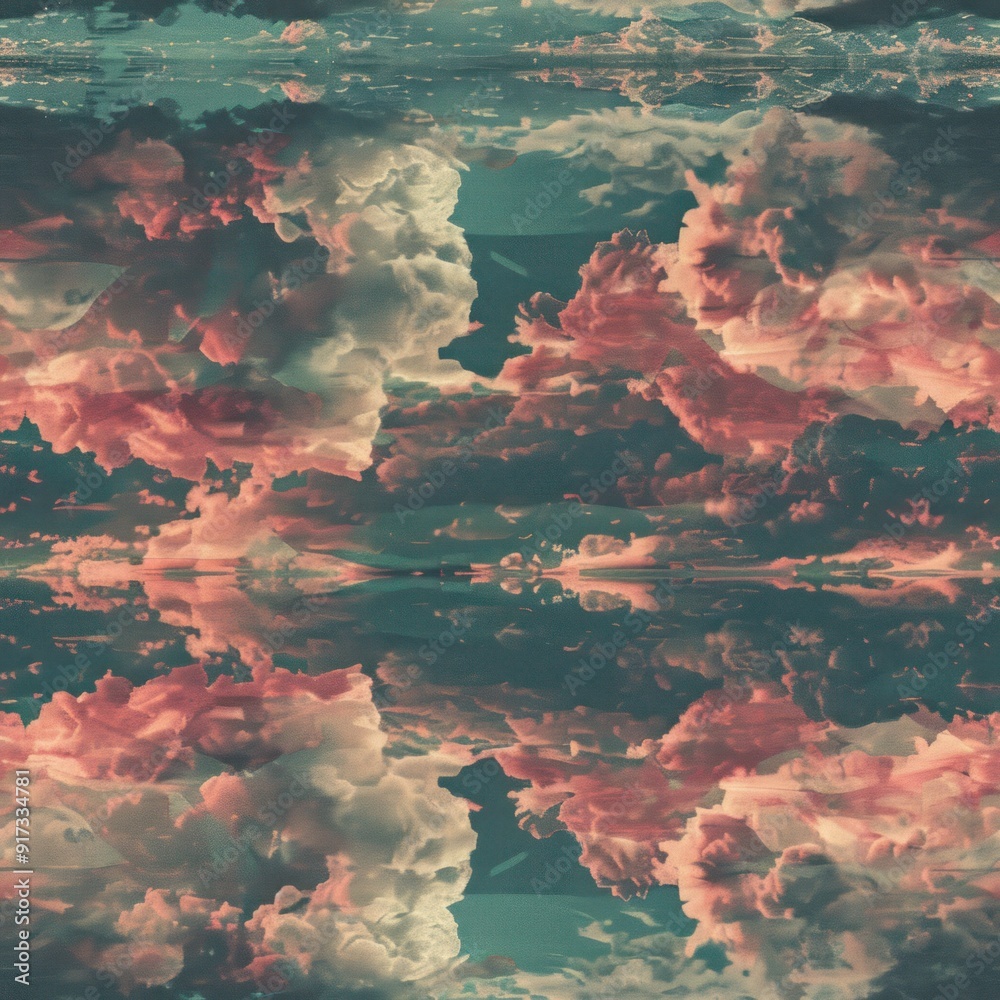 Poster Abstract Background with Reflected Clouds and Water.