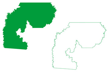 Candeias do Jamari municipality (State of Rondônia or Rondonia, RO, Municipalities of Brazil, Federative Republic of Brazil) map vector illustration, scribble sketch Candeias do Jamari map