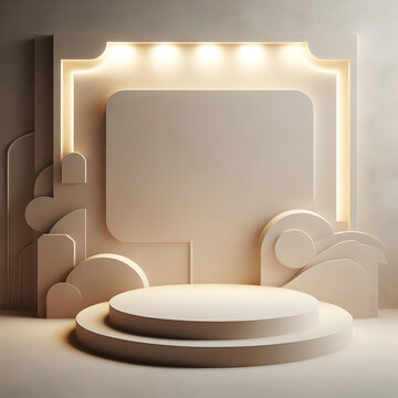 Textured 3D Beige Wall Background for Presentation