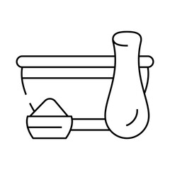 mortar for grinding spices line icon vector. mortar for grinding spices sign. isolated contour symbol black illustration