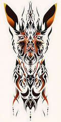 Tribal Kangaroo Tattoo traditional tattoo illustration