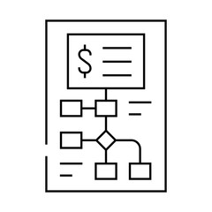 startup investment analysis line icon vector. startup investment analysis sign. isolated contour symbol black illustration