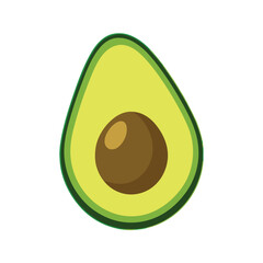 halved avocado fruit isolated on white background 