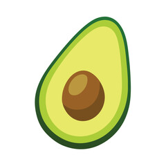 halved avocado fruit isolated on white background 
